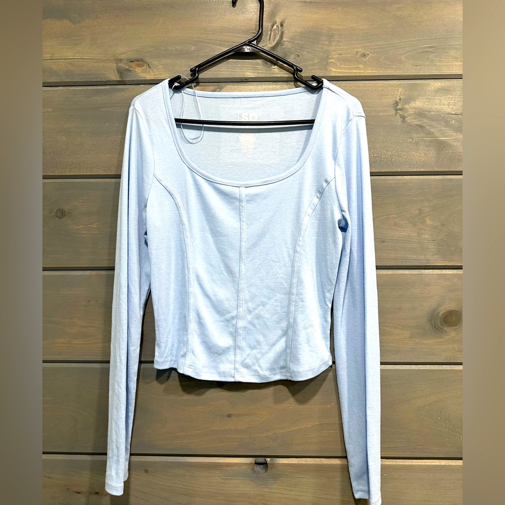 Blue Long Sleeve Juniors Top
